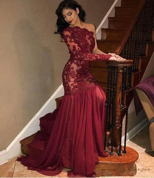Asymmetrical Chiffon Floor-Length Classic Prom Dress