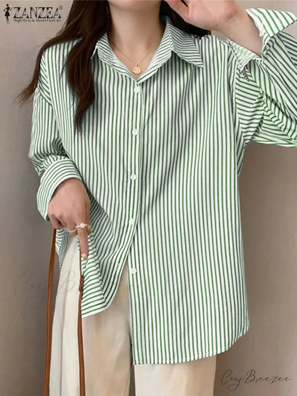 Asymmetrical Lace-Up Button Lapel Blouse Green2 / S blouse-250126