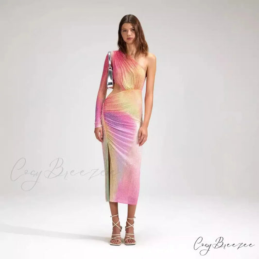 Asymmetrical Off-Shoulder Vibrant Luxurious Formal Dress promdress-250223