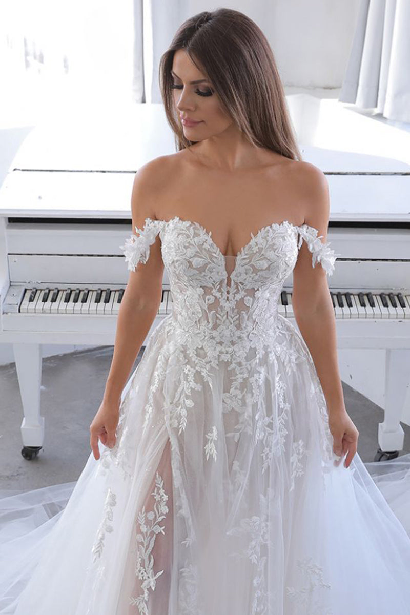 Athens Off-The-Shoulder Graceful A-line Wedding Dress