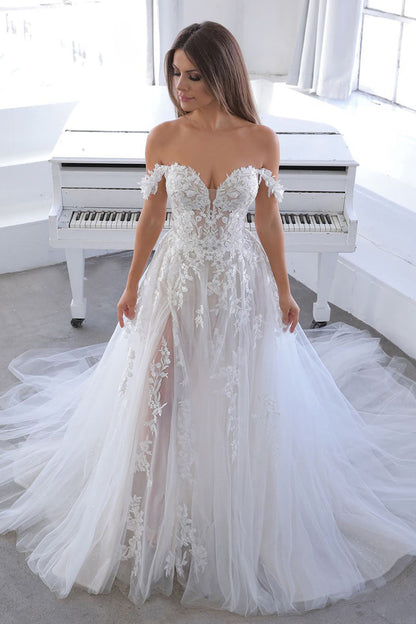 Athens Off-The-Shoulder Graceful A-line Wedding Dress