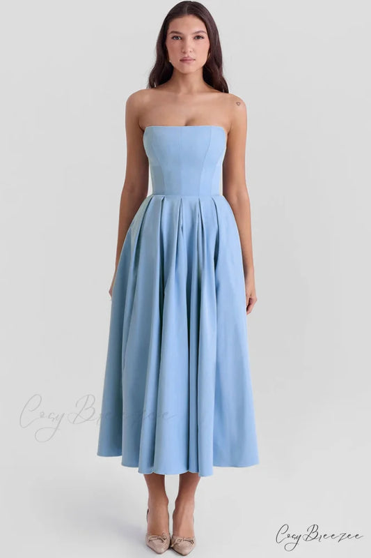 Audrey Elegant Midi Sundress XS / Blue