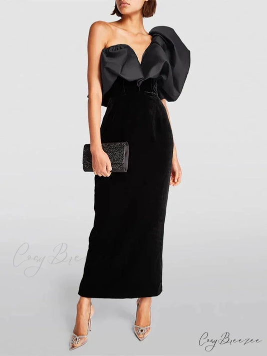 AURA Elegant MAXI DRESS XS / Black
