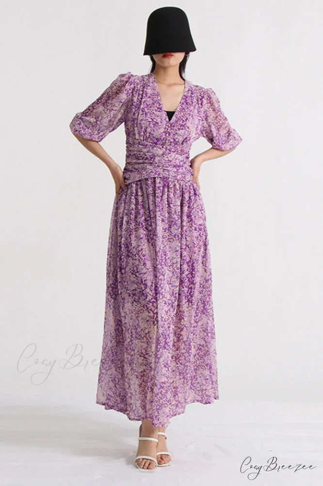 Aurier Printed Stylish Midi Dress