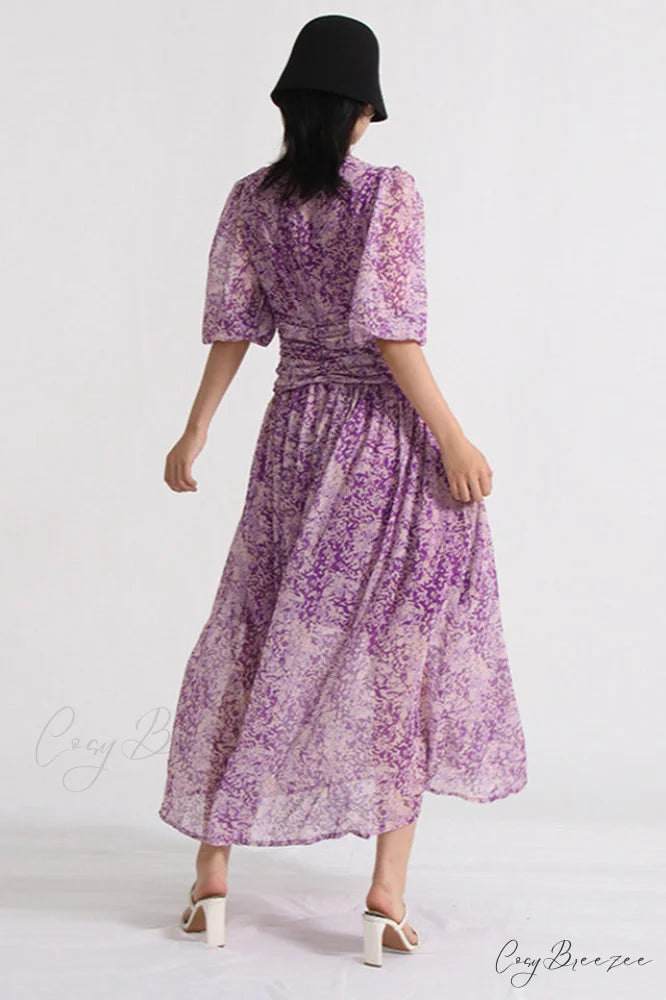 Aurier Printed Stylish Midi Dress