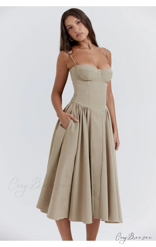 Aurora Midi/Maxi Stylish Bustier Corset Dress Midi / S