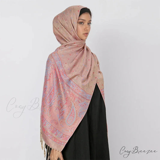 Autumn Cashmere Pashmina Shawl Scarf pink scarf-241228