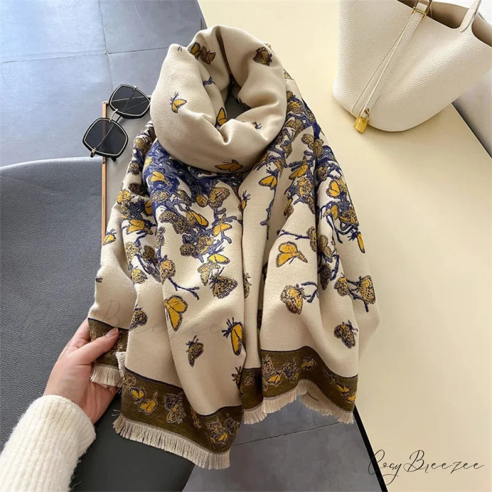 Autumn Pashmina Cashmere Scarf white 1 scarf-241228