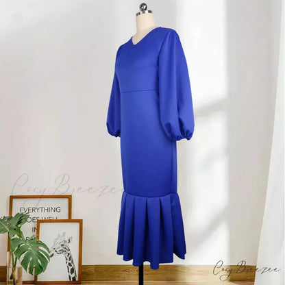 Autumn Spring Occasion Female V Neck Event BerryBetty Gown African Puff Sexy Bodycon Women Fashion Robes Sleeves Party