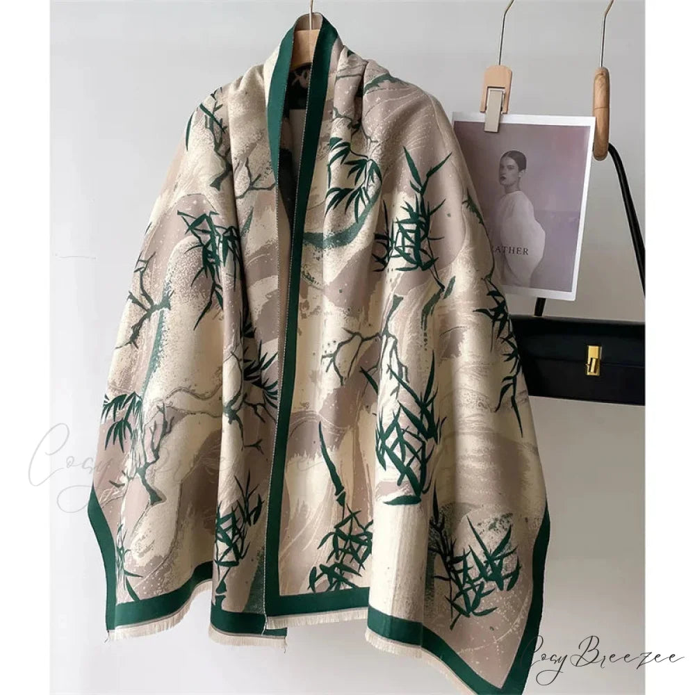 Autumn Winter Cashmere Blanket Scarf black1 scarf-241228