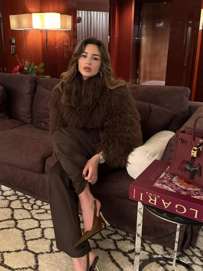 Autumn Winter Fluffy Full Sleeve Coat coats-241228