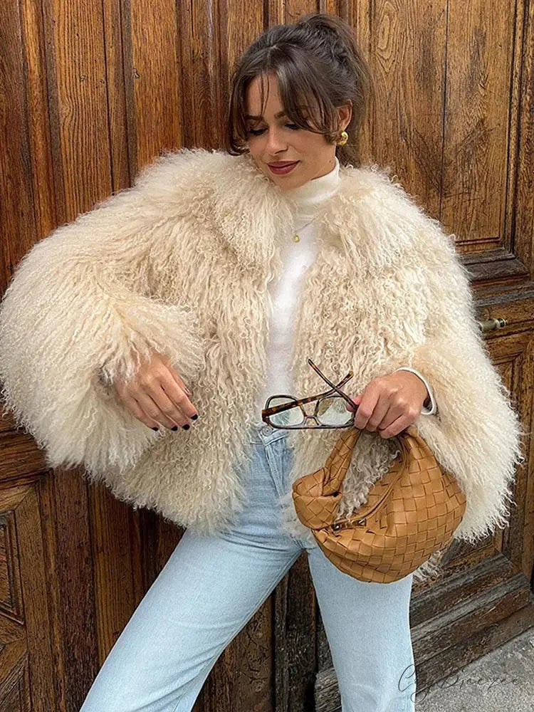 Autumn Winter Fluffy Full Sleeve Coat coats-241228