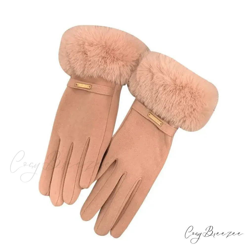 Autumn Winter Furry Warm Full Finger Outdoor Sport Cycling GlovesChristmas Cute Furry Warm Full Finger Outdoor Sport