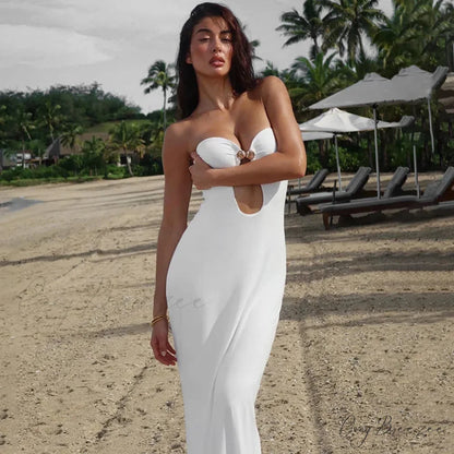 AVA Elegant MAXI DRESS White / S