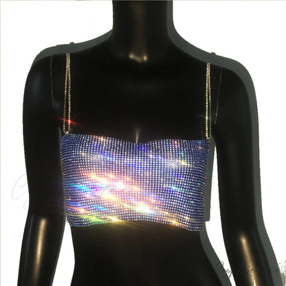 AVA Elegant RHINESTONE TOP Blue / S