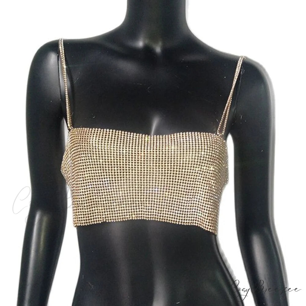 AVA Elegant RHINESTONE TOP Gold / S