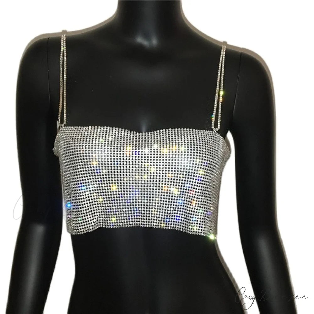 AVA Elegant RHINESTONE TOP Silver / S