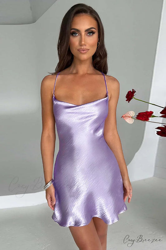 Avianna Elegant Mini Dress S / Lilac