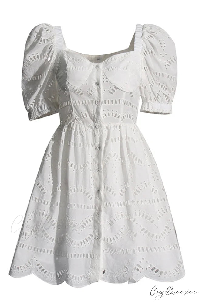 Ayiak Elegant Short Dress S / White Samoa