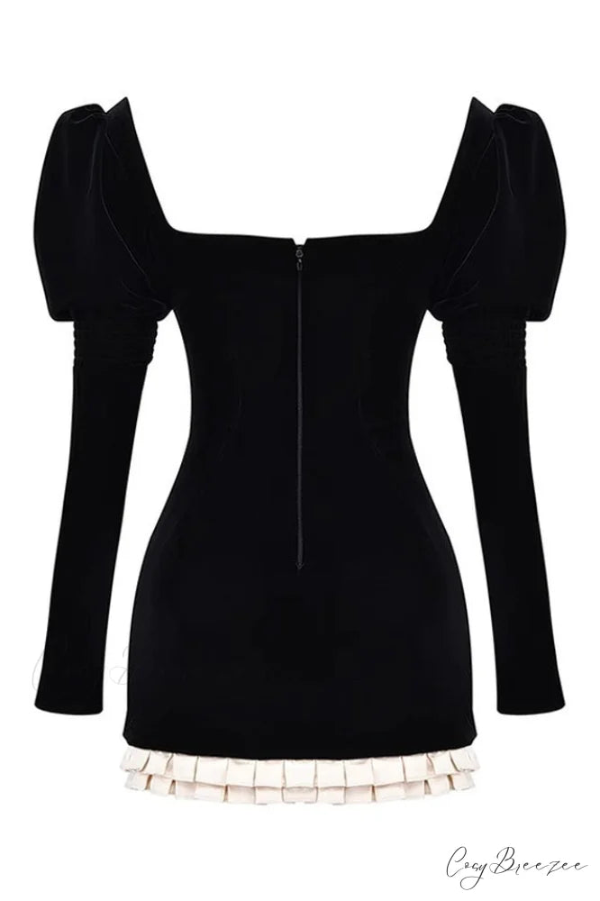 Azaria Black Stylish Vintage Dress