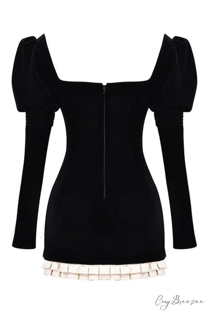 Azaria Black Stylish Vintage Dress