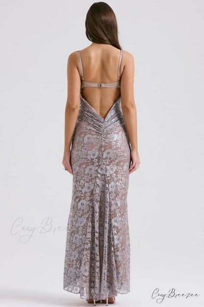 Azzurra Ice Stylish Blue Lace Dress