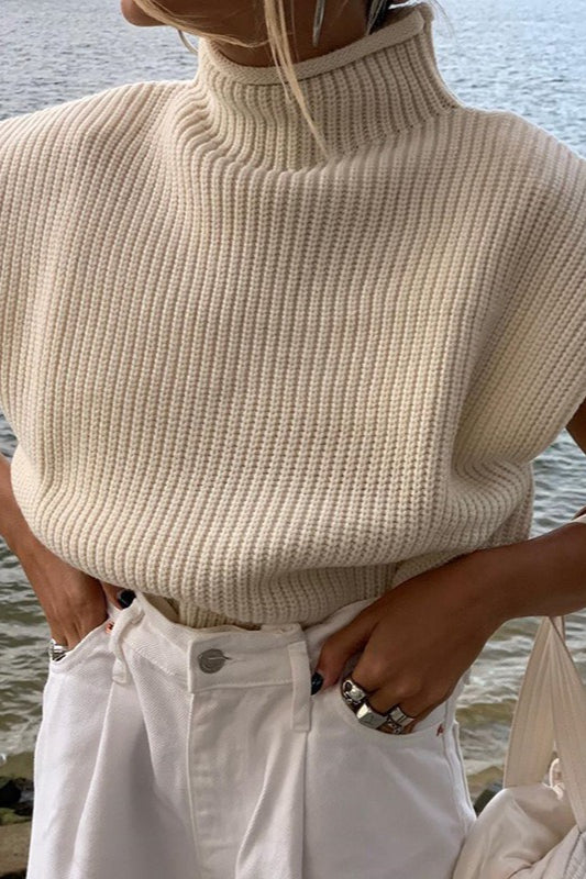 Vintage Turtleneck Short Sleeve Sweater