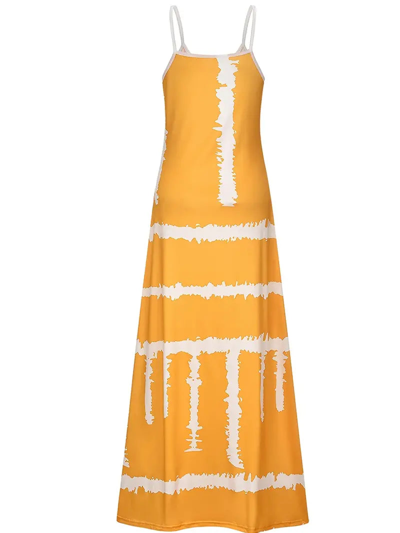 Yellow Beach Maxi Dress for Plus Size Women