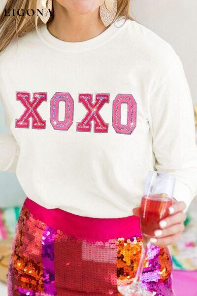 Cosybreezee - XOXO Round Neck Long Sleeve Sweatshirt