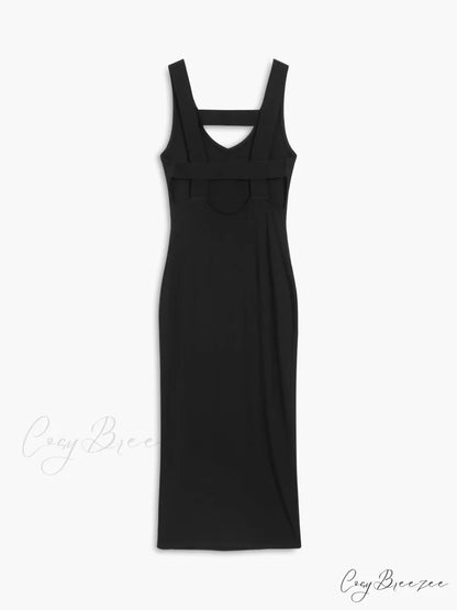 Back Cutout Graceful Knit Midi Dress