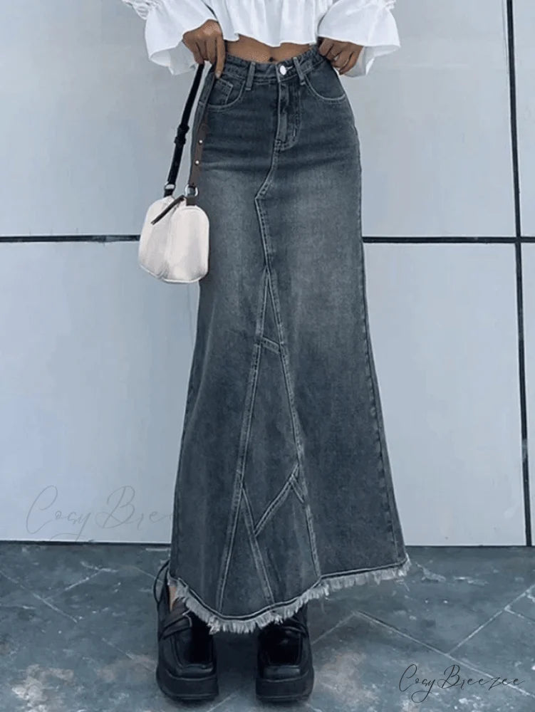 Back Slit Graceful Bodycon Maxi Dress Blue / S
