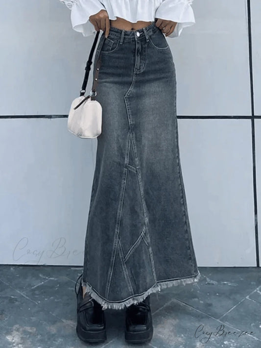 Back Slit Graceful Bodycon Maxi Dress Blue / S