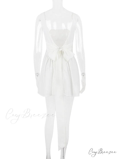 Backless Bow Stylish Mini Dress