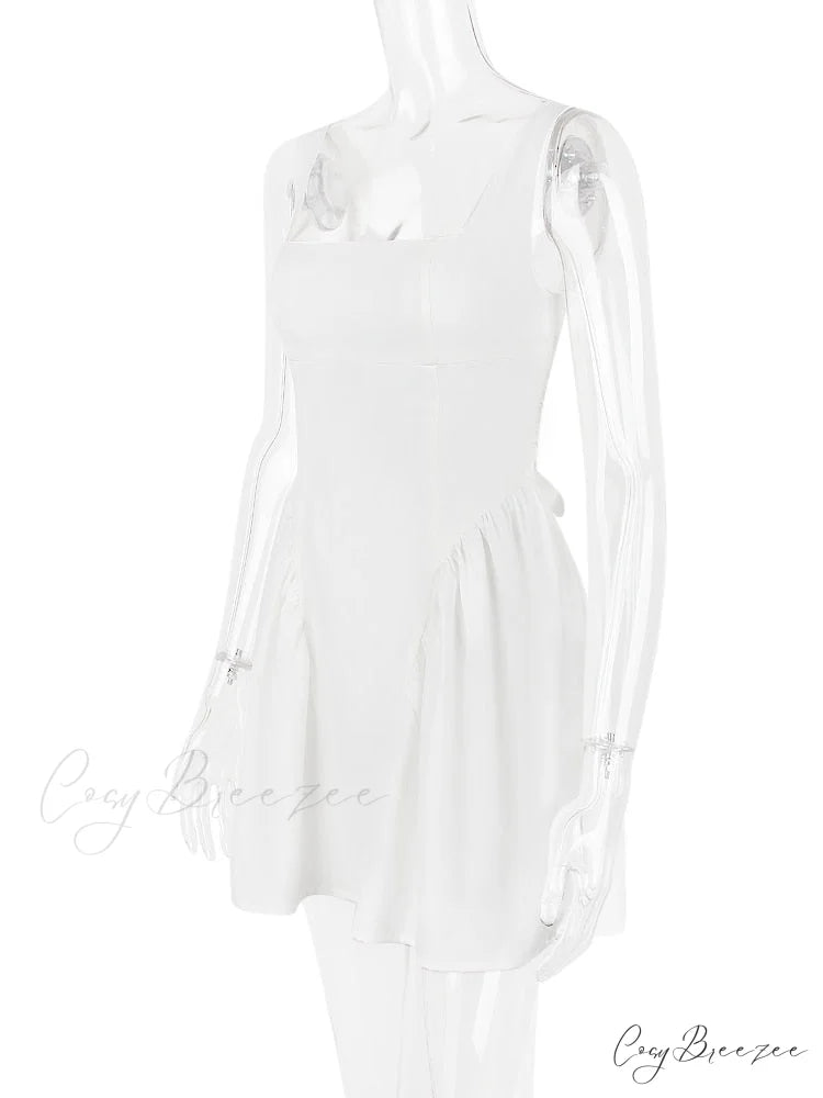 Backless Bow Stylish Mini Dress Pink / L