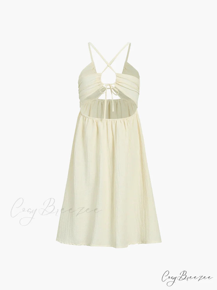 Backless Criss Cross Trendy Split Midi Dress