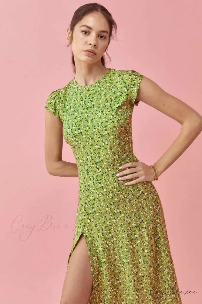 Backless Cut Out Charming Slit Midi Dress