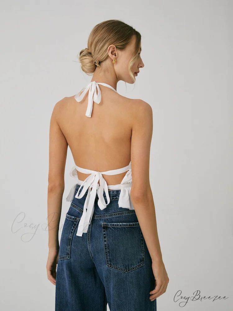 Backless Halter Graceful Tank Top