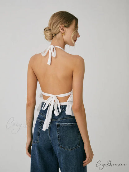 Backless Halter Graceful Tank Top