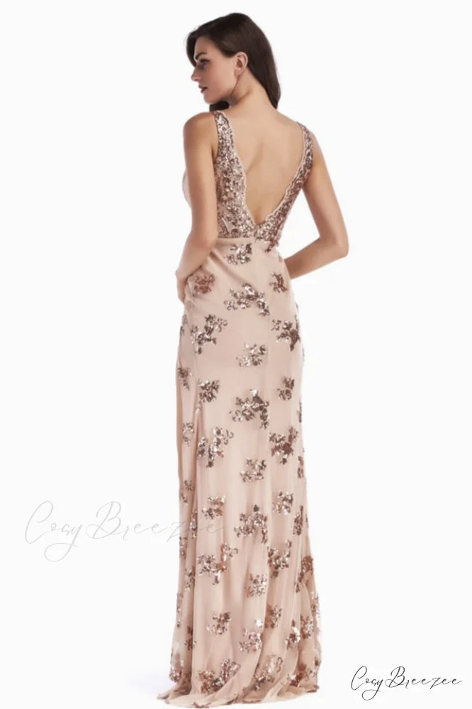 Backless Maxi Stylish Sequin Dress