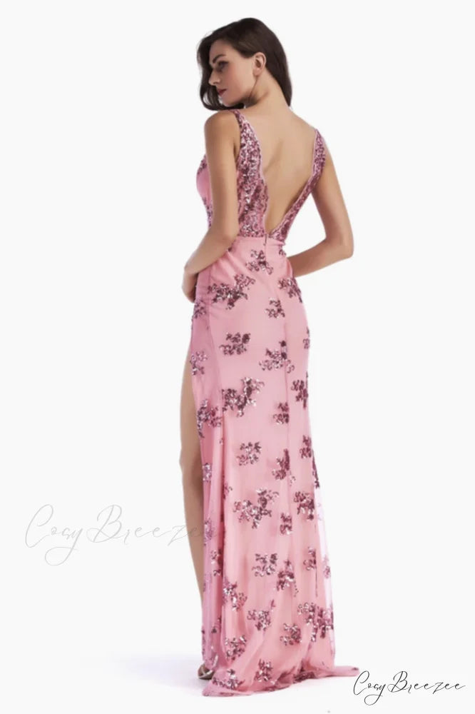 Backless Maxi Stylish Sequin Dress