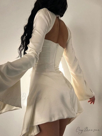 Backless Mini Lace Chest Wrapping Dress