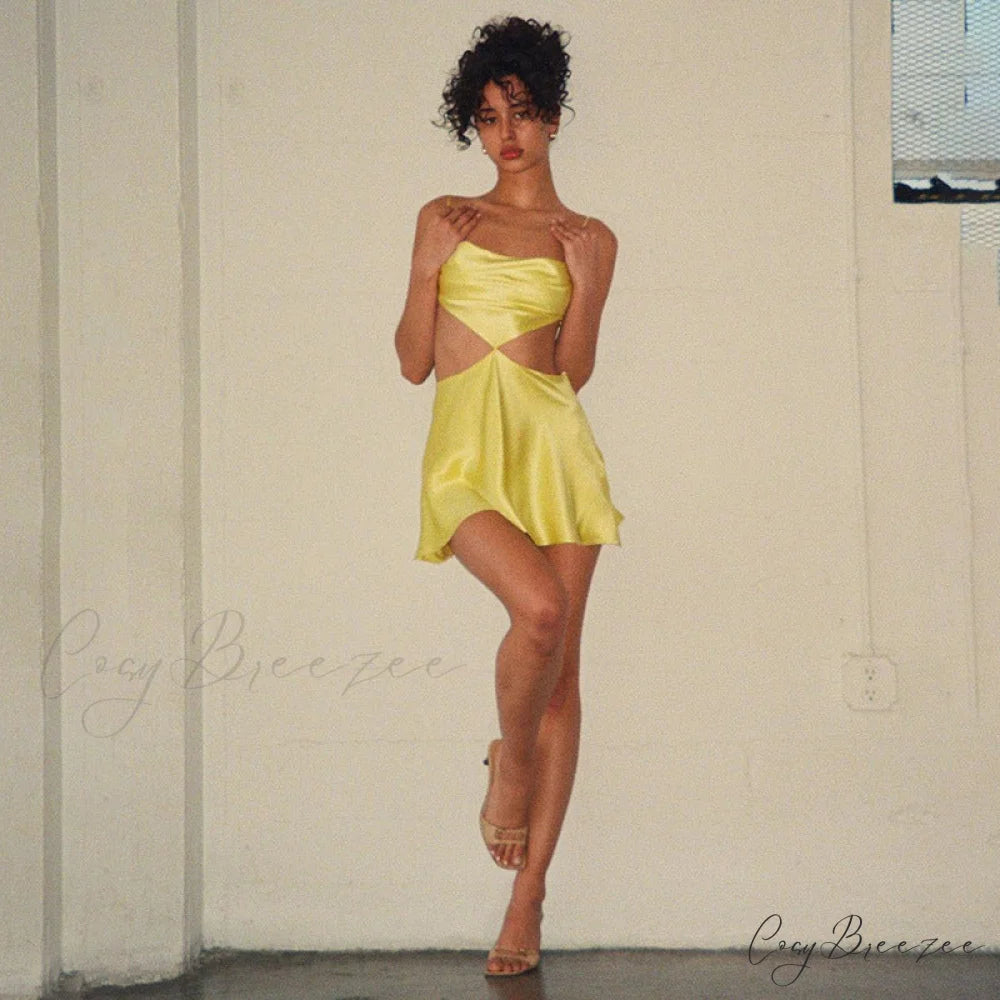 Backless Satin Stylish Mini Dress