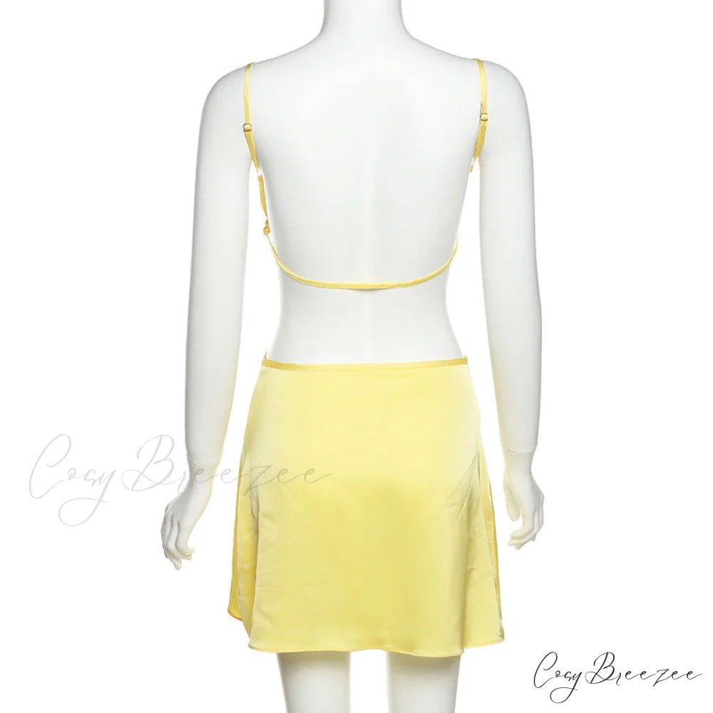 Backless Satin Stylish Mini Dress