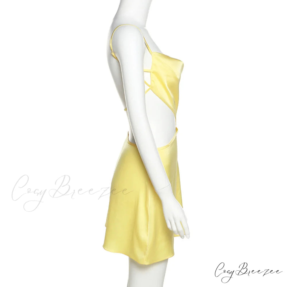 Backless Satin Stylish Mini Dress