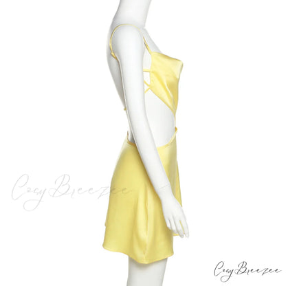 Backless Satin Stylish Mini Dress