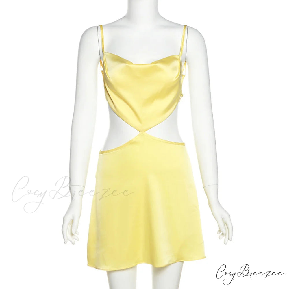 Backless Satin Stylish Mini Dress