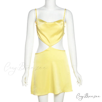 Backless Satin Stylish Mini Dress