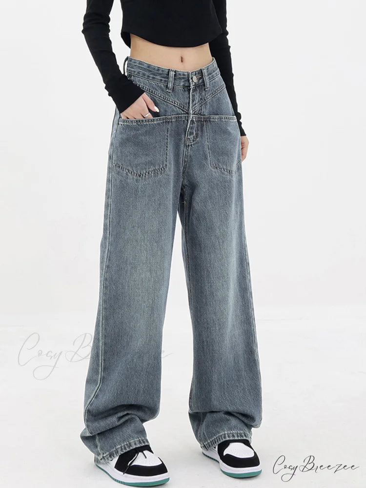 Baddie Baggy Wide Trendy Leg Boyfriend Jeans