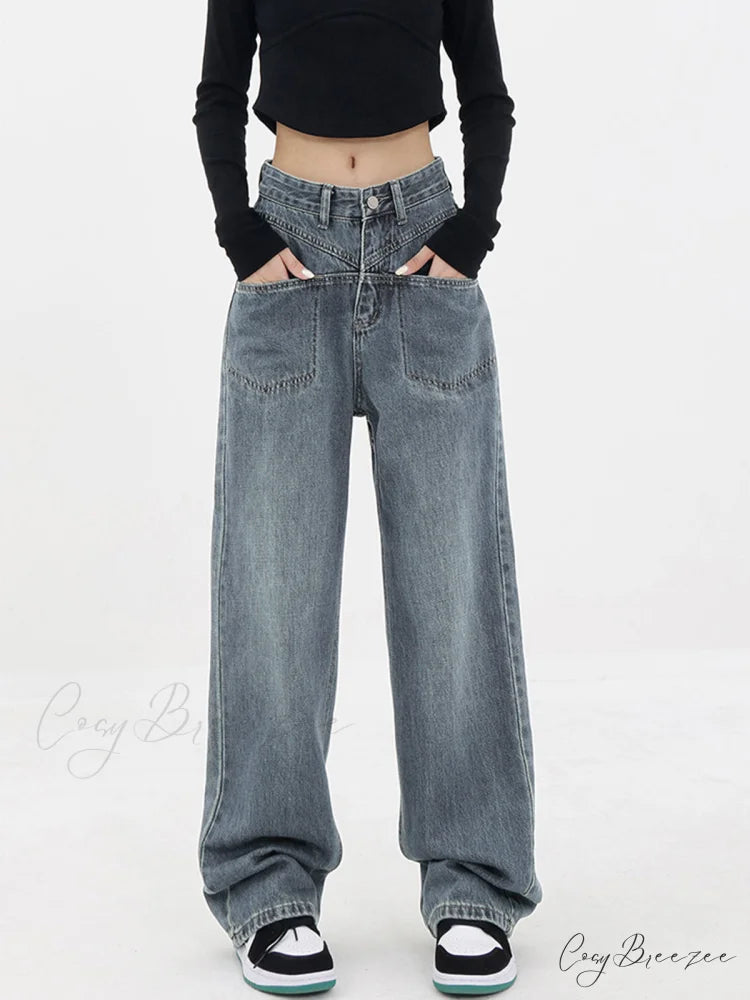 Baddie Baggy Wide Trendy Leg Boyfriend Jeans