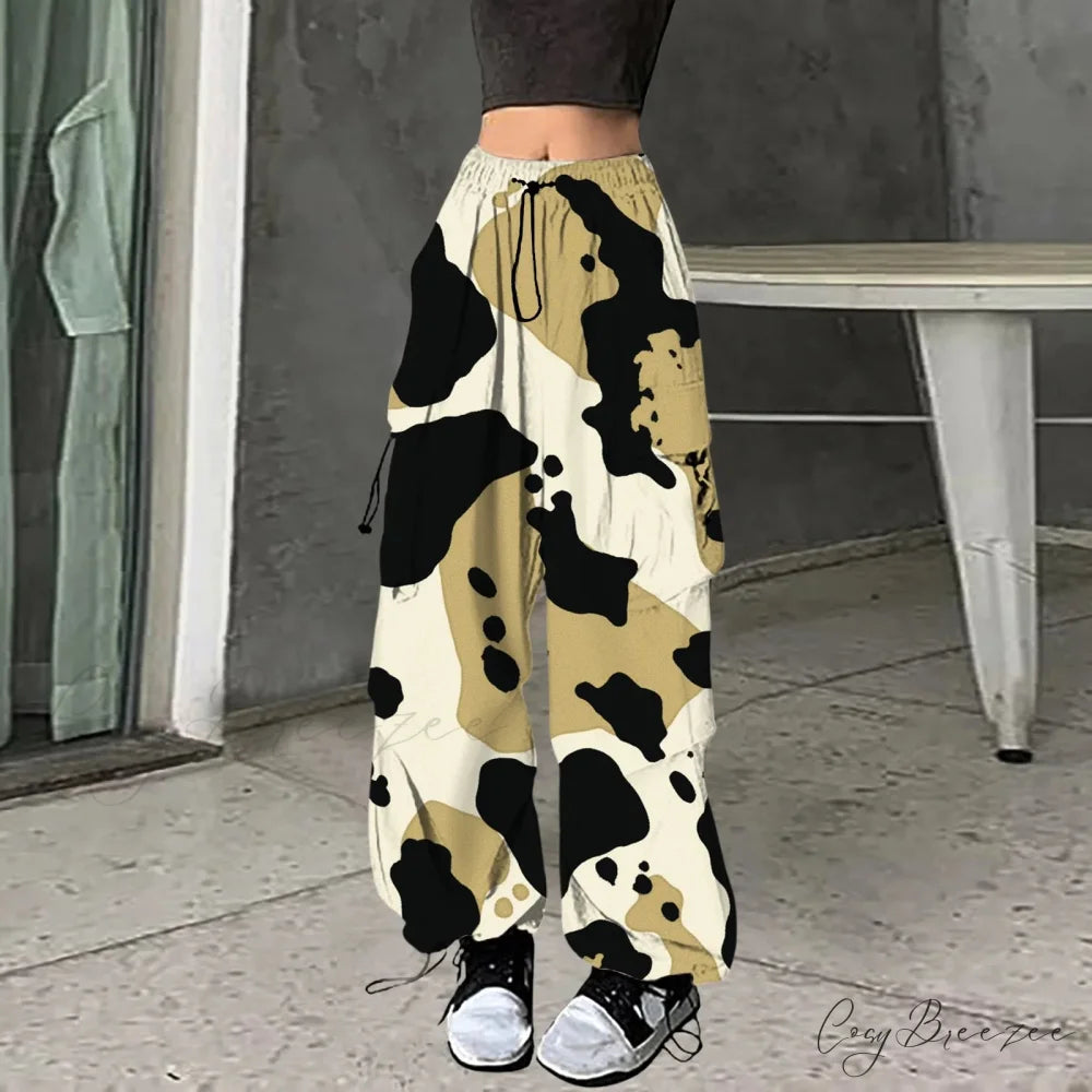 Baggy Camo Print Hip Hop Pants Black / S pants-241228